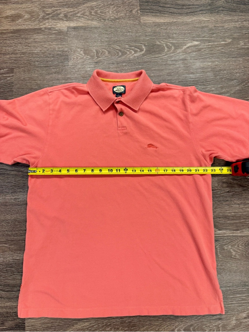 Vintage Tommy Bahama Polo Shirt L Coral Pink 100% Cotton Made in Macau - Picture 4 of 5